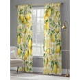 thumbnail image 4 of Yellow Lemons Sheer Curtains 84 Inch Length 2 Panels Set Window Treatments, Summer Botanical Checkered Pastoral Rod Pocket Semi Curtains for Living Room/Bedroom/Kitchen Décor, 104"W x 84"L, 4 of 7