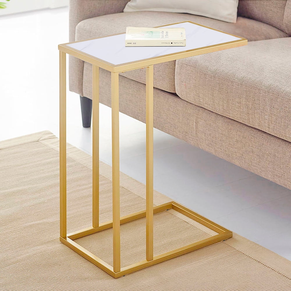 Small End Tables, C-Shaped Sofa Side Table with Solid Wood ...