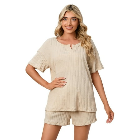 

Vedolay Women Pajamas Womens 2 Piece Set Summer Fashion Cami and Shorts Set Cotton Pajama Sets White XL