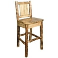 thumbnail image 5 of Glacier Country Collection Barstool w/ Back, w/ Laser Engraved Bear Design, 5 of 11
