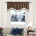 thumbnail image 1 of Feltree Elegant Fringed Window Curtains --Patterned Rod Panels - Stylish Short Drapes for Home Decor, 1 of 8