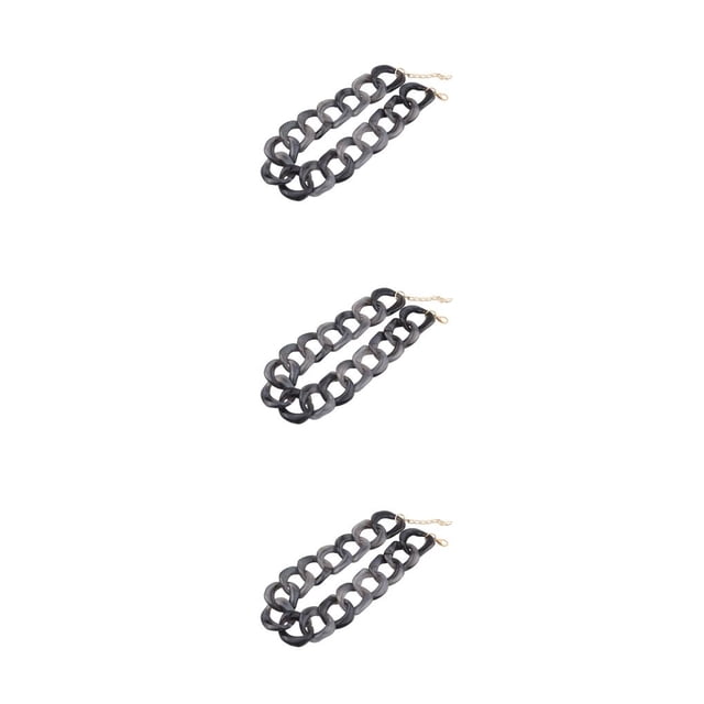 Jumpingount Gargantilla Retro Collar grueso Punk plástico grueso enlace moda Paperclip suéter cadenas mujeres Collar ropa niñas Type5 NO5