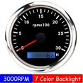 thumbnail image 1 of 85mm Diesel Engine Tachometer Sensor Rpm Gauge Rev Counter 3000rpm With Digital Hourmeter 7 Color Backlight Optional 12v 24v, 1 of 1