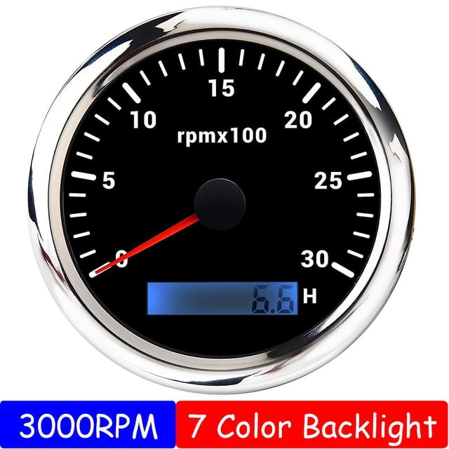85mm Diesel Engine Tachometer Sensor Rpm Gauge Rev Counter 3000rpm With Digital Hourmeter 7 Color Backlight Optional 12v 24v
