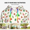thumbnail image 4 of Uemuo Colorful Insect1 Pattern Women's Hoodie with Eye-catching Drawstrings- Casual Pullover Hoodie with Kangaroo Pocket, Stylish Hooded Sweatshirt-Small, 4 of 7