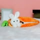 thumbnail image 3 of Muñeca de peluche con forma de conejo con cremallera y 3 conejos en bolsa de zanahoria, 3 of 5