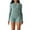 DT-Light Blue, variant on DailyTrove Women's Zip-Up Long Sleeve Bodycon Romper - Slim Fit, Solid Color, Spring & Casual Street Wear,Light Blue