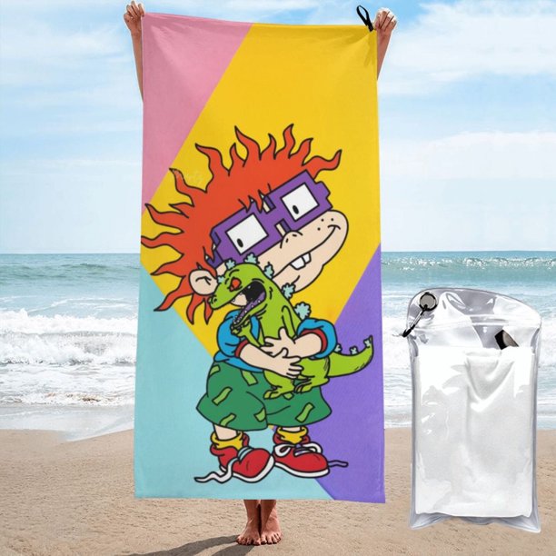 Toalla de playa Rugrats, suave, de secado rápido, resistente a la arena, para nadar, piscina, yoga, gimnasio, camping, toallas de baño ligeras, regalo para niños, niñas, niños y adultos, 27,5 x 55