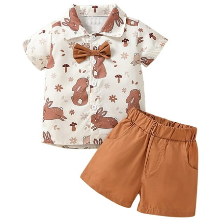 

ZRBYWB Children s Clothing Summer Fashion Boy Gentleman Korean Small Suit Dinosaur Shirt Shorts Short Sleeve Letter Print Suit Jacket Shorts Suit