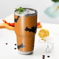 thumbnail image 3 of 30oz Orange Halloween Bats Tumblers Stainless Steel Tumbler with Lid and Straw,Vacuum Insulated Double Wall Travel Tumbler Cups Mug with Cleaning Brush for Coffee,Tea, 3 of 7