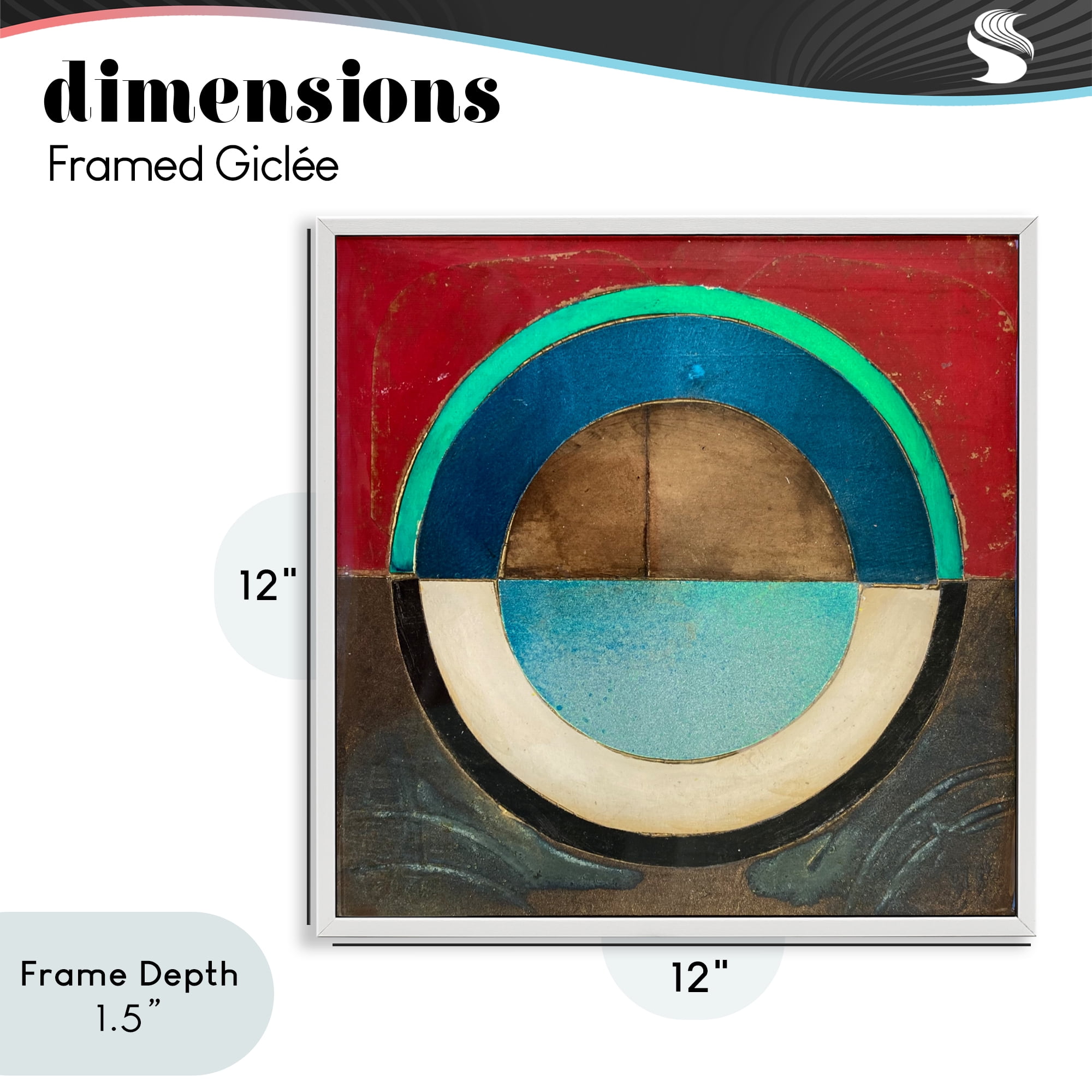Stupell Industries Round Distressed Circle White Framed Giclee Art, design by Matthew Finger