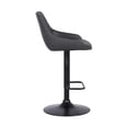 thumbnail image 3 of Armen Living Tabouret de Bar Moderne en Faux Cuir Réglable Noir et Gris, 3 of 5