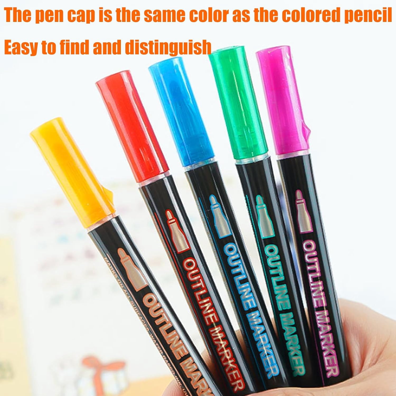Quick-Dry ＆ Waterproof Dual-Line Contour Pen, 2026 New Dual Line Contour Pen,Double Line Outline Pen Sparkle Markers For Drawing, Diy Crafts