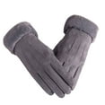 thumbnail image 2 of Womens Winter Suede Gloves With Touch Screen Texting Finger Wool Lined Windproof Warm Fashion Dress Gloves, 2 of 8