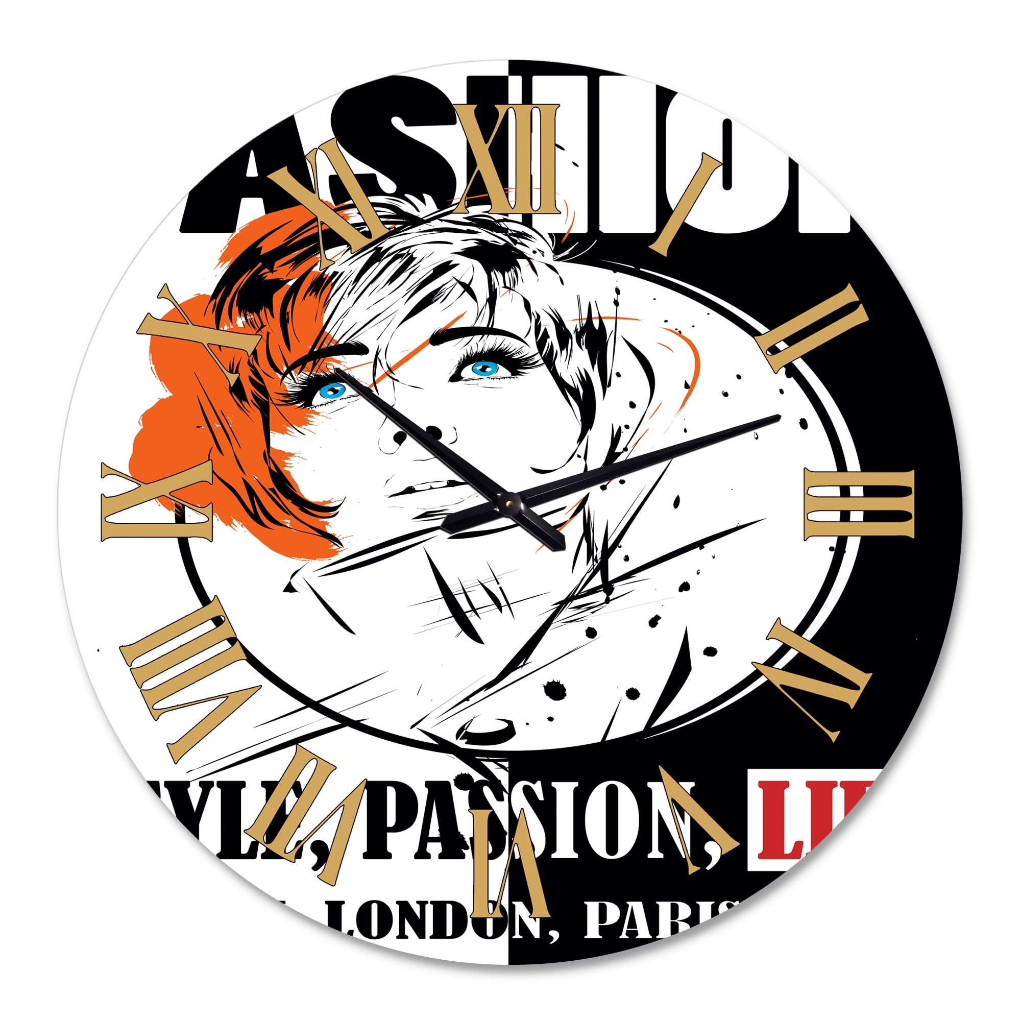 Designart 1 in Vintage Wall Clock