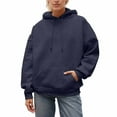 thumbnail image 6 of JHHLSF Women's casual Hoodies Sweatshirts Sparkly Angel Wings Design Pullover Unisex Adult Long Sleeve Hoodie with Drawstring Pocket Navy,2XL, 6 of 7