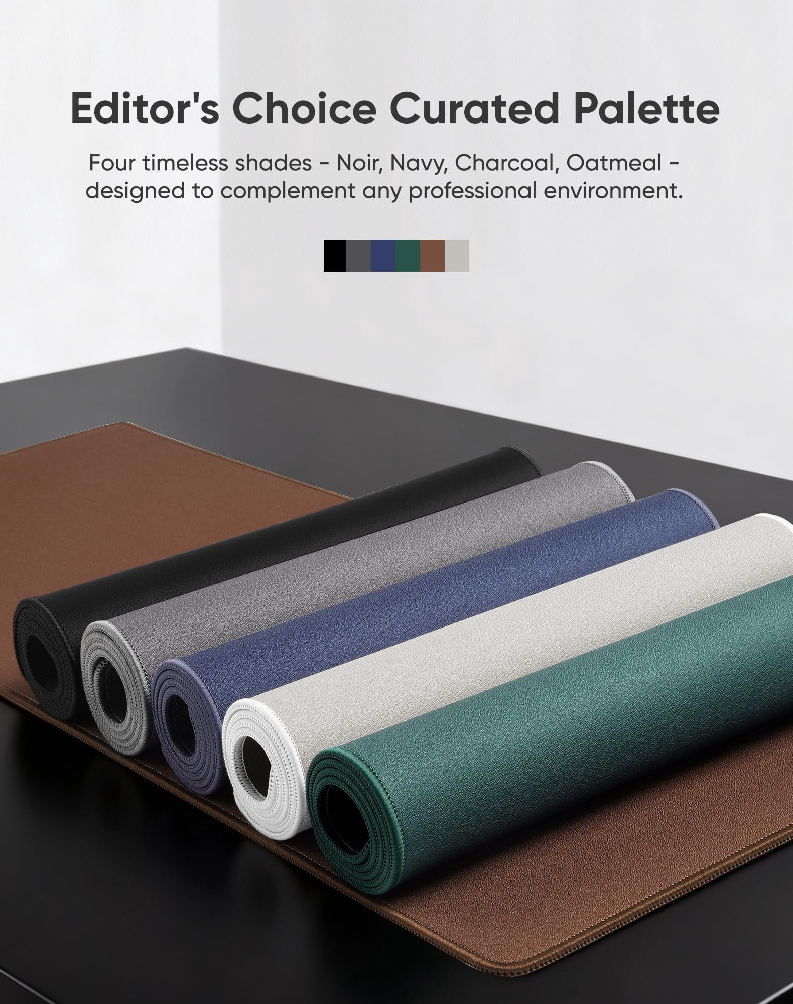 Beige Waterproof Desk Mat  Large With Extended Mouse Office Protector Anti-slip Base Stitched Edge Grain Jacquard Surface For Gamer Home Xl 11.81"x27.56"x0.12'