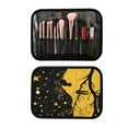 thumbnail image 3 of 3-Piece Travel Toiletry Set with Hanging Bag Cosmetic Pouch & Brush Roll for Travel Gym Camping Starry Night Sky with Cat, 3 of 9