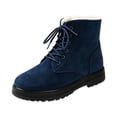 thumbnail image 5 of Bnwani Boots for Women,Winter Boots,Non-slip,Round Toe,Lace-Up,Warm,Navy,36(US:5.5), 5 of 6