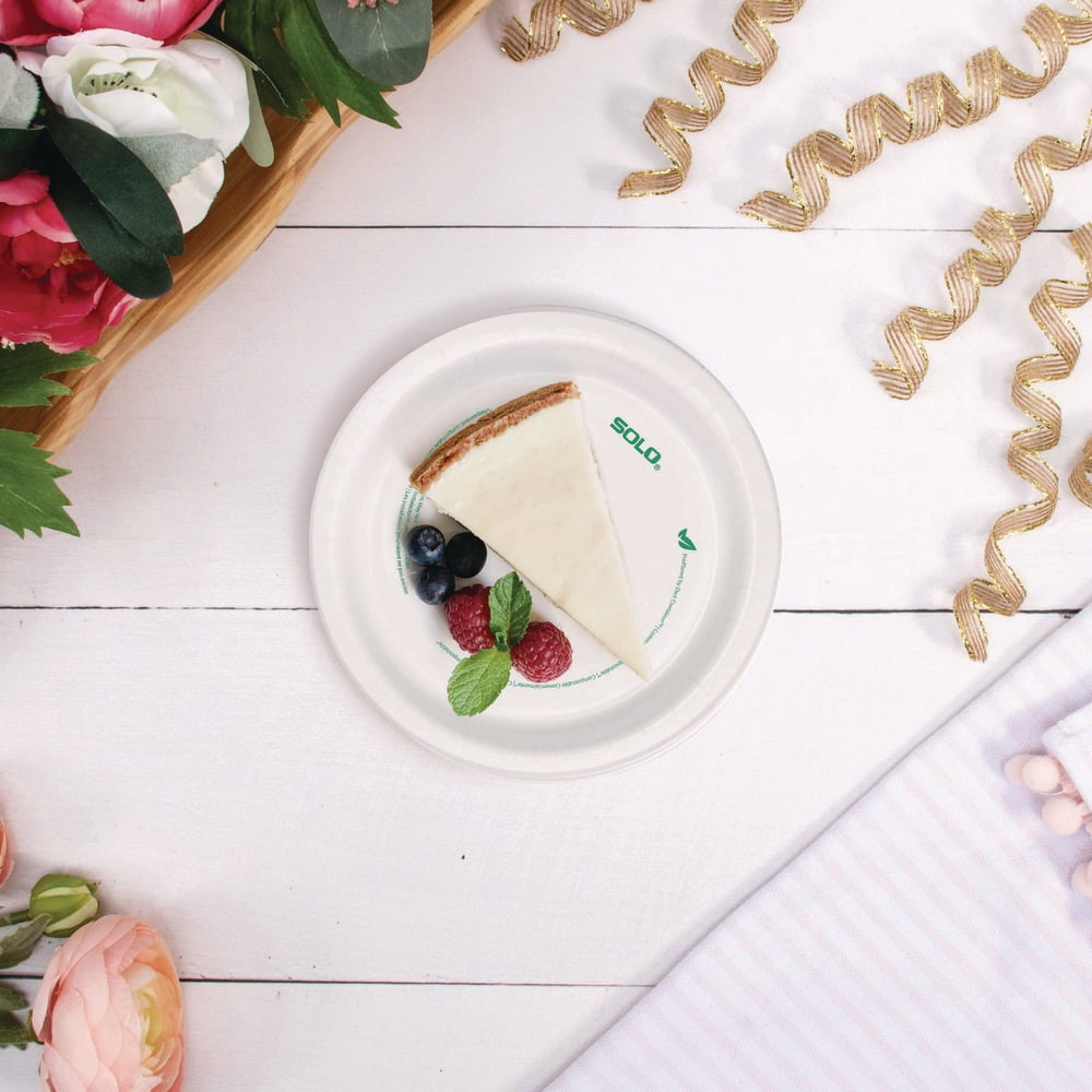 6 in. Diameter ProPlanet Seal Compostable Paper Dinnerware Plate - White (500/Carton)
