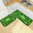 thumbnail image 7 of Coolnut Beautiful Shamrock Clover Leaves Green Kitchen Rugs Door Mat 2PCS,Carpet Front Entrance Non-Slip Relieve Fatigue Washable Floor Mat for St. Patrick's Day Kitchen Bedroom Porch, 7 of 7