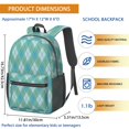 thumbnail image 3 of Green Checkered Pattern 17" School Backpacks for Teens,Waterproof Oxford Fabric,S-Shape Padded Straps for School,Travel,Hiking,Camping, 3 of 6