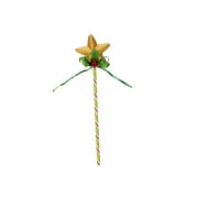 12" Gold and Green Candy Cane Lollipop with Gold Glittered Star Christmas Ornament