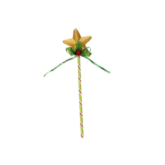 Mark Roberts 12" Gold and Green Candy Cane Lollipop with Gold Glittered Star Christmas Ornament
