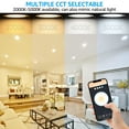thumbnail image 2 of TORCHSTAR 6 Inch LED RGBCW Smart Recessed Lighting with J-box for Kitchen, Living Room, Dimmable Color Changing Warm & Cool White, 12W Wi-Fi Smart Downlight, Pack of 4, 2 of 7
