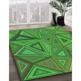 thumbnail image 3 of Ahgly Company Machine Washable Indoor Square Transitional Neon Green Area Rugs, 5' Square, 3 of 7