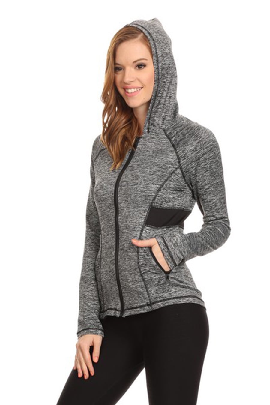 Yelete Micro-Fleece Activewear Full Zip Jacket & Pant Set Charcoal