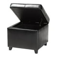 thumbnail image 3 of Baxton Studio Black Full Leather Storage Cube Ottoman, 3 of 11