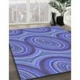 thumbnail image 3 of Ahgly Company Machine Washable Indoor Square Transitional Sky Blue Area Rugs, 6' Square, 3 of 7