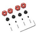 thumbnail image 2 of Soporte hexagonal de rueda fuerte de aleación de aluminio Tholdsy RCGOFOLLOW 4x para adaptador 1/10 ARRMA granito RC modelo rojo, 2 of 6