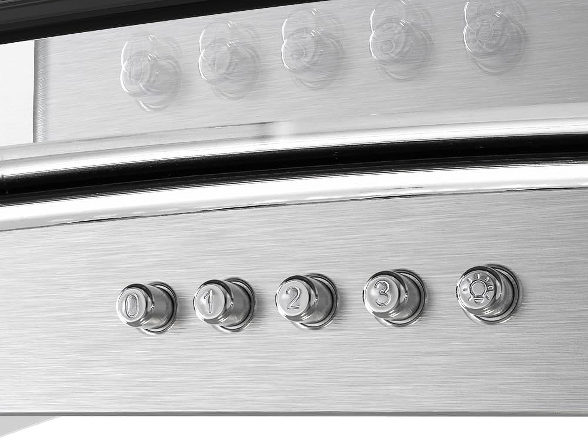 Streamline 36 in. Largo Ductless Wall Mount Range Hood in Brushed Stainless Steel with Baffle Filters, Push Button Control, LED Lights
