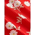 thumbnail image 4 of Red Floral Print Fit & Flare Mini Dress With Spaghetti Straps And Tie Front, 4 of 5