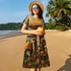 thumbnail image 4 of Fotbe Vintage Cloud Mushroom Vestido Largo de Moda para Mujer, Vestido Tipo Camiseta con Manga Corta y Estilo Casual a Rayas y Bloques de Color, 4 of 6