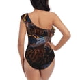thumbnail image 5 of Goofa Lizard With Sunglasses Sunset Pattern Women's One Piece Swimsuits Tummy Control Bathing Suits Asymmetric One Shoulder Swimwear-Medium, 5 of 6