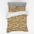 thumbnail image 2 of Ambesonne Ethnic Bedding Set 3 Pcs, Paisley Style Leaves, Twin XL, Hunter Green Ruby Orange, 2 of 3