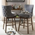 thumbnail image 2 of Hawthorne Collections Tabouret de Bar Pivotant en Tissu Moderne 30.51 Pouces Gris (Ensemble de 2), 2 of 7