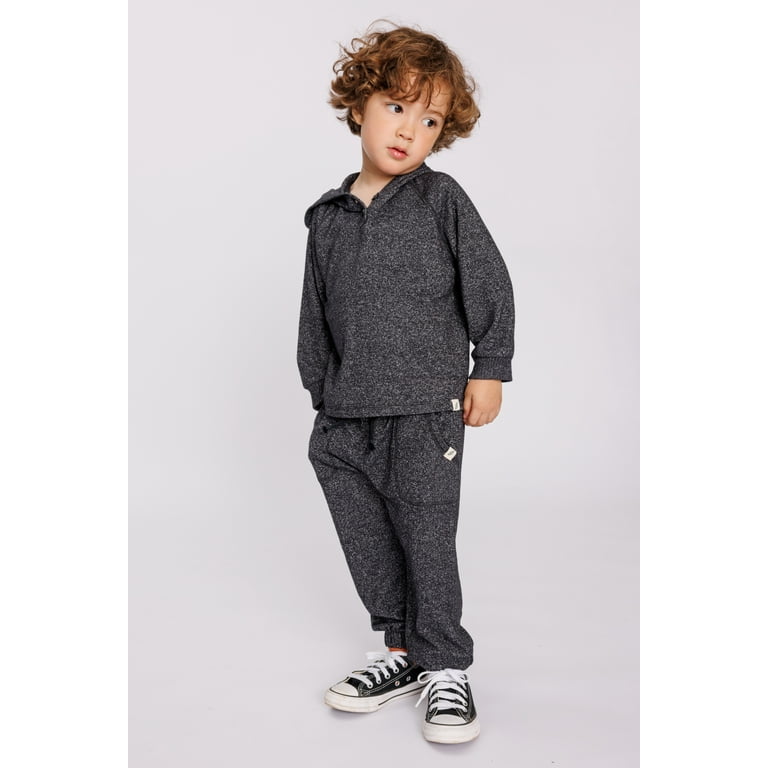 easy peasy Toddler Boys Hacci Knit Hoodie and Jogger Pants Set 2