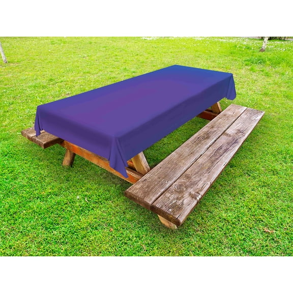 Indigo Outdoor Tablecloth, Ombre Vivid Colored Image with Purple Pink Seem Shadow Detail Art Print, Decorative Washable Fabric Picnic Tablecloth, 58 X 104 Inches, Dark Blue and Purple, by Ambesonne