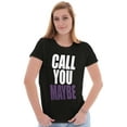 thumbnail image 3 of Call You Maybe Music Song Pop Radio Womens Fitted Plus Size Graphic Tee Brisco Brands 2X, 3 of 5