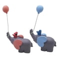 thumbnail image 1 of KAKOWELY 2 figuras de elefante de resina para decorar tartas, fiestas de cumpleaños, hogar y oficina, color rosa y azul., 1 of 4