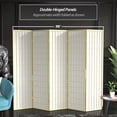 thumbnail image 5 of Red Lantern 6 ft. Tall Ivory Window Pane Shoji Screen - 5 Panels, 5 of 7