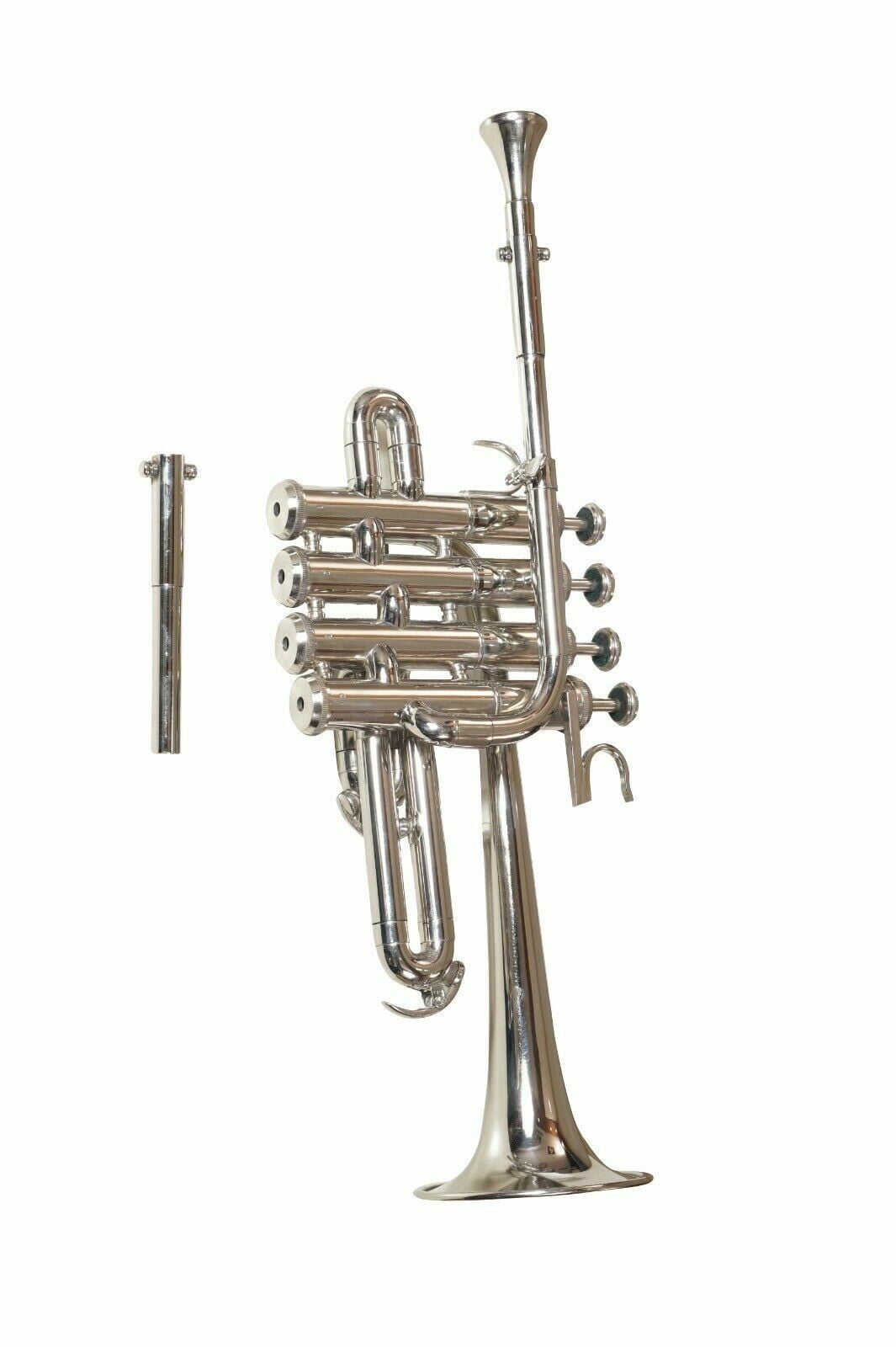 Piccolo trumpet nickel and finish with hard case bag and mouth piece