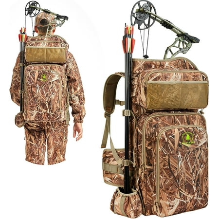 Bow Hunting Backpack for Men Saddle Camo backpack with Bow Holder Compound Bow Hunting Bag for Deer and Elk Hunting