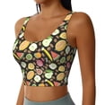 thumbnail image 2 of Fotbe Fruits Sujetador Deportivo Largo sin Aros para Mujer con Almohadillas y Soporte Medio, Transpirable y Absorbente, Camiseta Tipo Chaleco o Tank Top-Small, 2 of 8