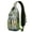 Olive-green-7, variant on Boho dog aesthetic Dogs and hearts pattern Dogs and flowers print Print Sling Backpack Anti-theft Travel Bag, Multiple Compartments, Lightweight and Durable, Fashionable appearance, Ideal for city wal