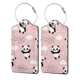 thumbnail image 5 of Rocae Panda for Leather Luggage Baggage Tags ID Label Privacy Cover ID Label with Stainless Steel Loop and Address Card, 5 of 5
